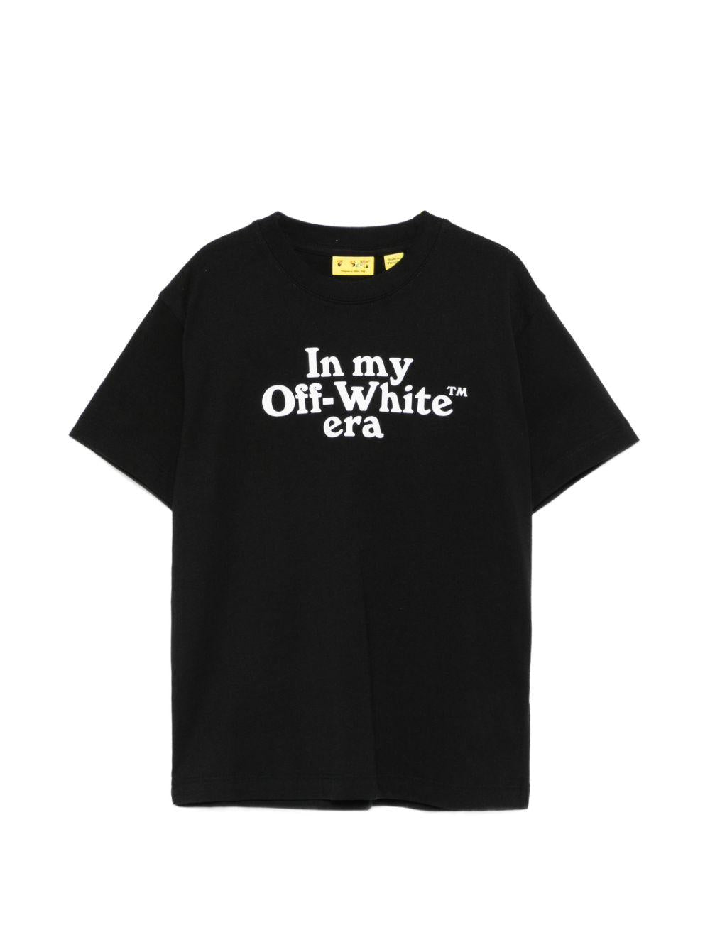 T-shirt per bambino Off - White Kids nera con stampa grafica - Rubino Kids