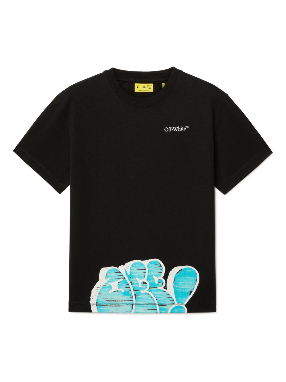 T-shirt per bambino Off - White Kids nero con stampa graffiti - Rubino Kids