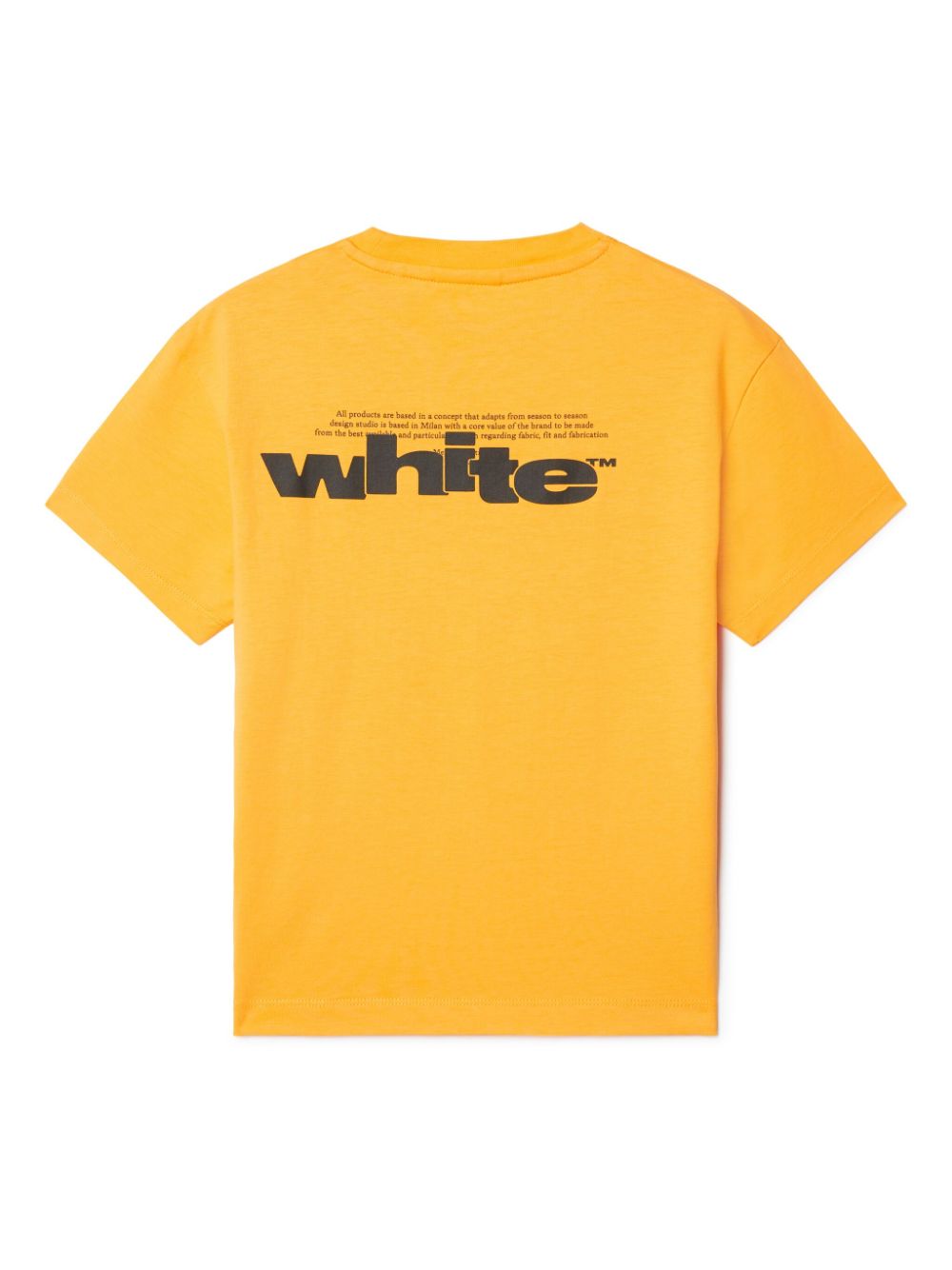 T-shirt per bambino Off - White Kids Type Graphic giallo con stampa logo sul petto e sul retro - Rubino Kids