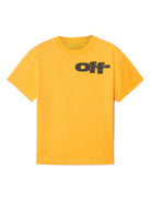 T-shirt per bambino Off - White Kids Type Graphic giallo con stampa logo sul petto e sul retro - Rubino Kids