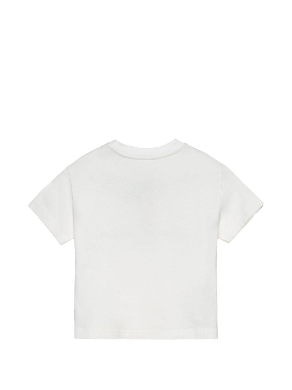 T-shirt per bambino Palm Angels Kids bianca con stampa orso sul davanti - Rubino Kids