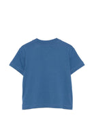 T-shirt per bambino Palm Angels Kids blu con caratteristica stampa grafica - Rubino Kids