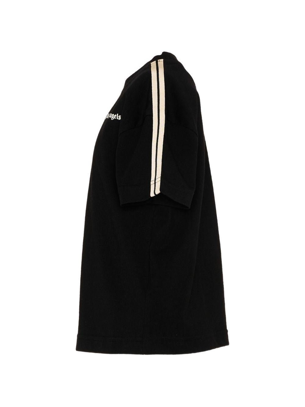 T-shirt per bambino Palm Angels Kids nera con logo sul davanti - Rubino Kids