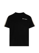 T-shirt per bambino Palm Angels Kids nera con logo sul davanti - Rubino Kids