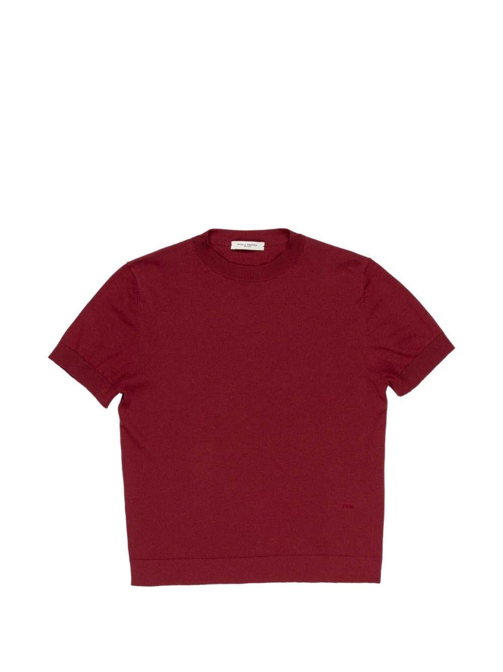 T-shirt per bambino Paolo Pecora Kids rosso con dettaglio girocollo - Rubino Kids