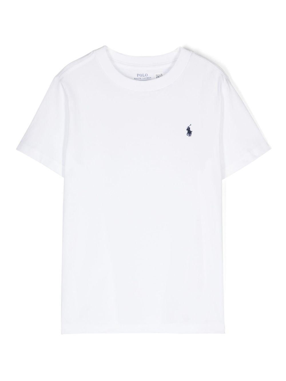 T-shirt per bambino Polo Ralph Lauren Kids bianca con caratteristico motivo Polo Pony - Rubino Kids