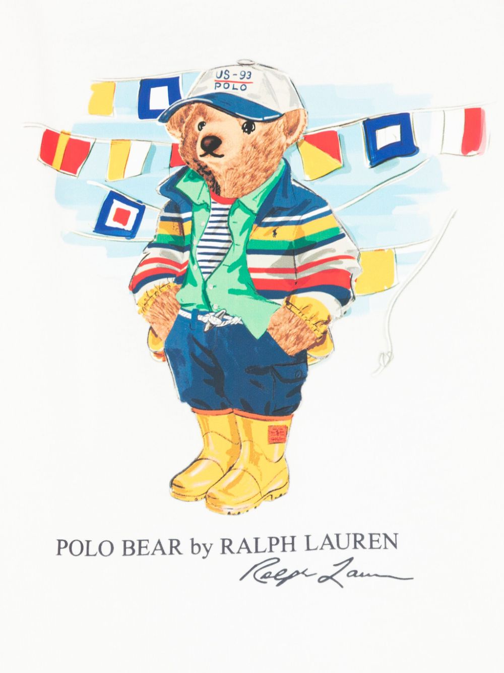 T-shirt per bambino POLO RALPH LAUREN KIDS bianco con motivo Polo Bear - Rubino Kids