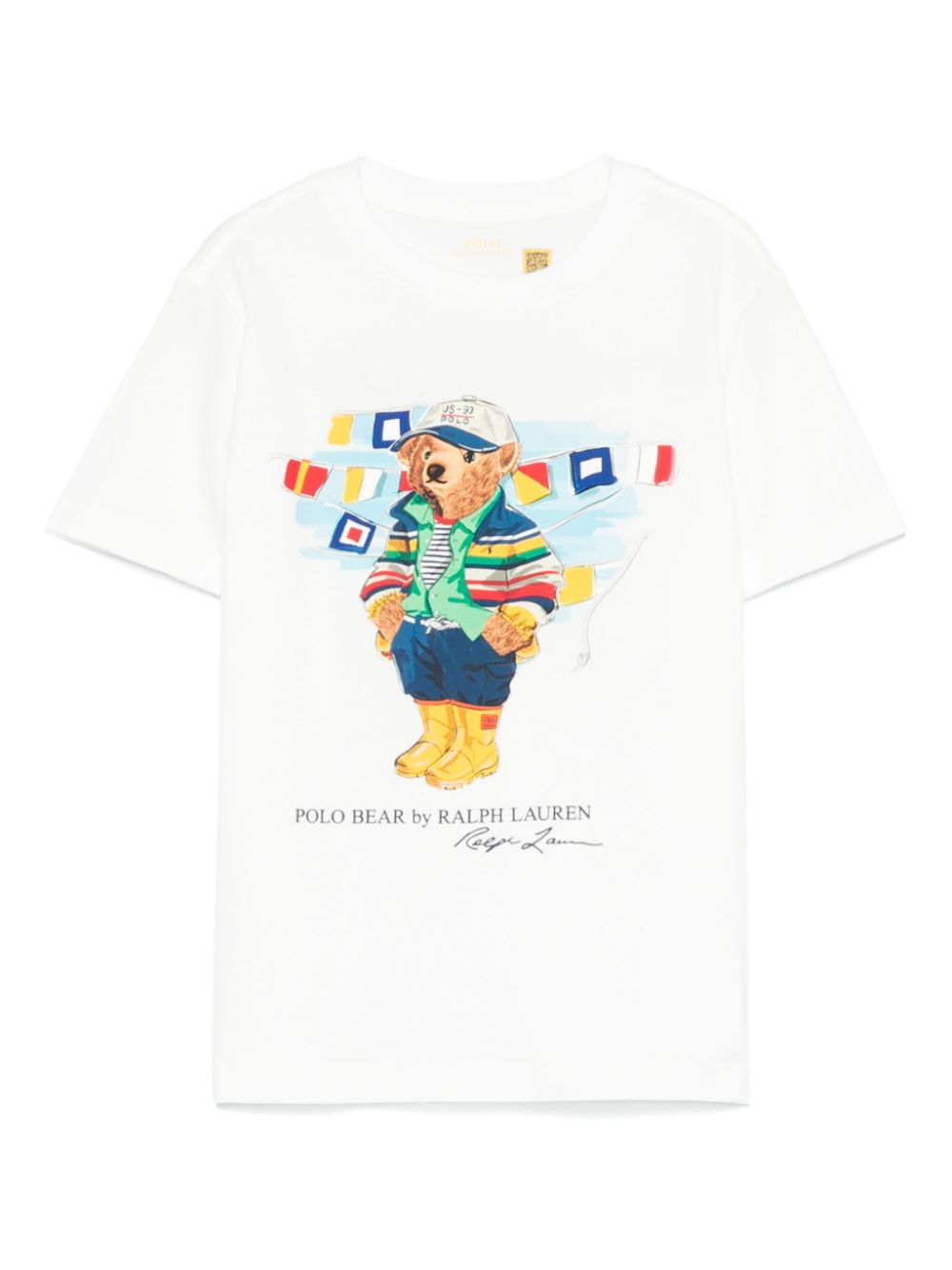 T-shirt per bambino POLO RALPH LAUREN KIDS bianco con motivo Polo Bear - Rubino Kids