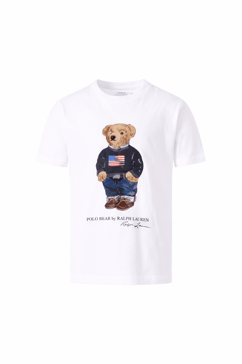 T-shirt per bambino POLO RALPH LAUREN KIDS Polo Bear bianco girocollo - Rubino Kids