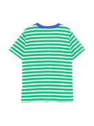 T-shirt per bambino Polo Ralph Lauren Kids verde a righe bianche - Rubino Kids