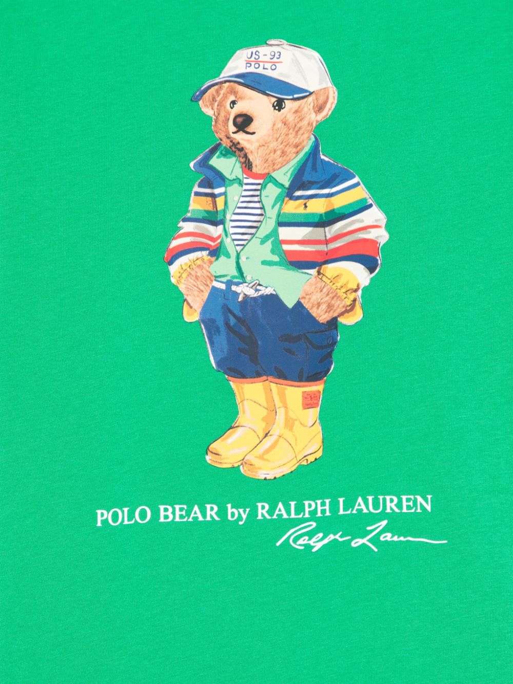 T-shirt per bambino POLO RALPH LAUREN KIDS verde con motivo Polo Bear - Rubino Kids