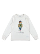 T-shirt per bambino Ralph Lauren Kids bianco con stampa Teddy Bear - Rubino Kids