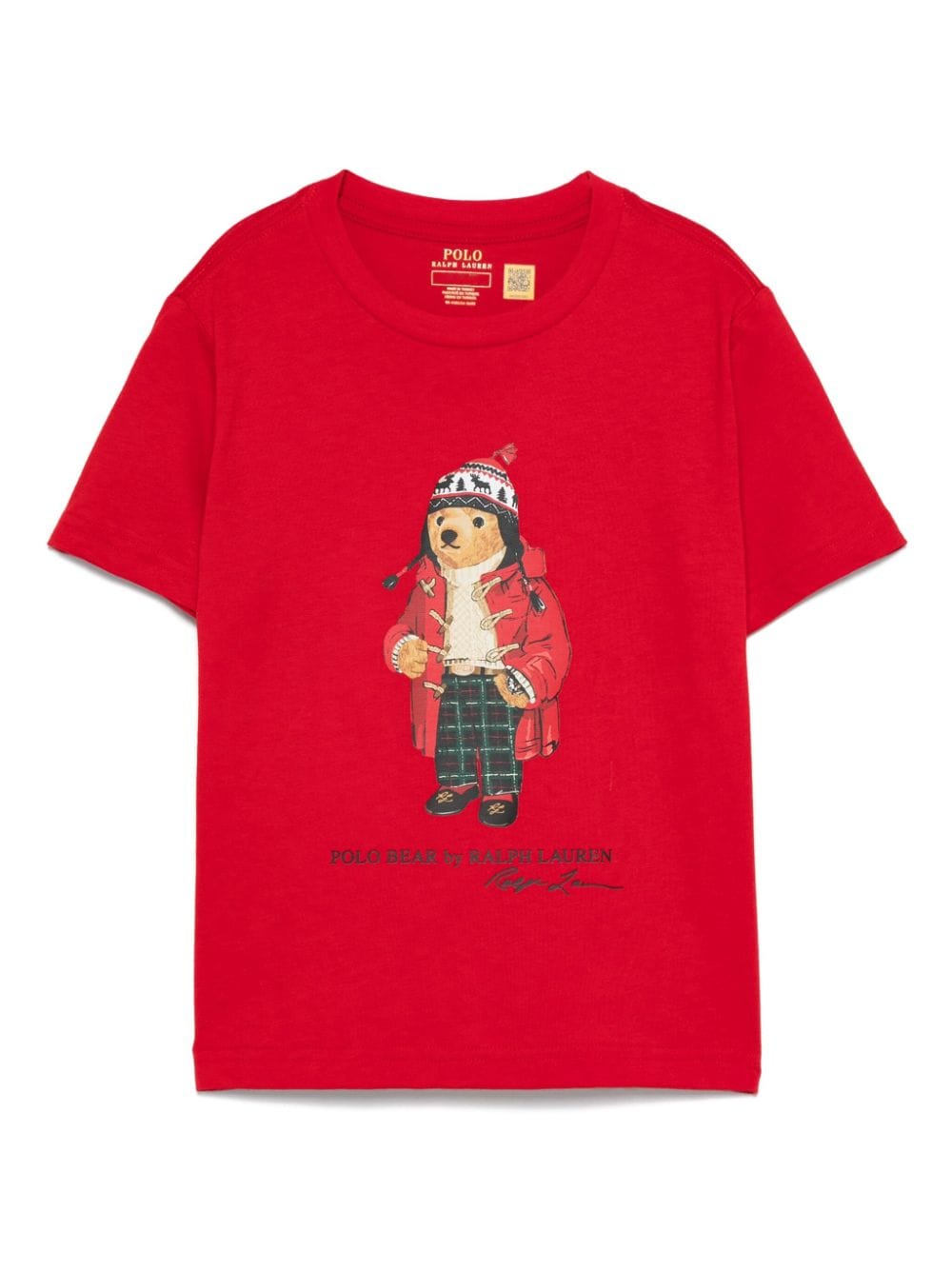 T-shirt per bambino Ralph Lauren Kids rosso con motivo Polo Bear - Rubino Kids