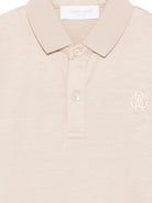 T-shirt per bambino Roberto Cavalli Kids beige con colletto classico - Rubino Kids