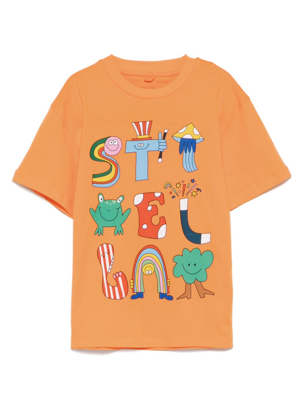 T-shirt per bambino Stella McCartney Kids arancione con stampa animazione - Rubino Kids