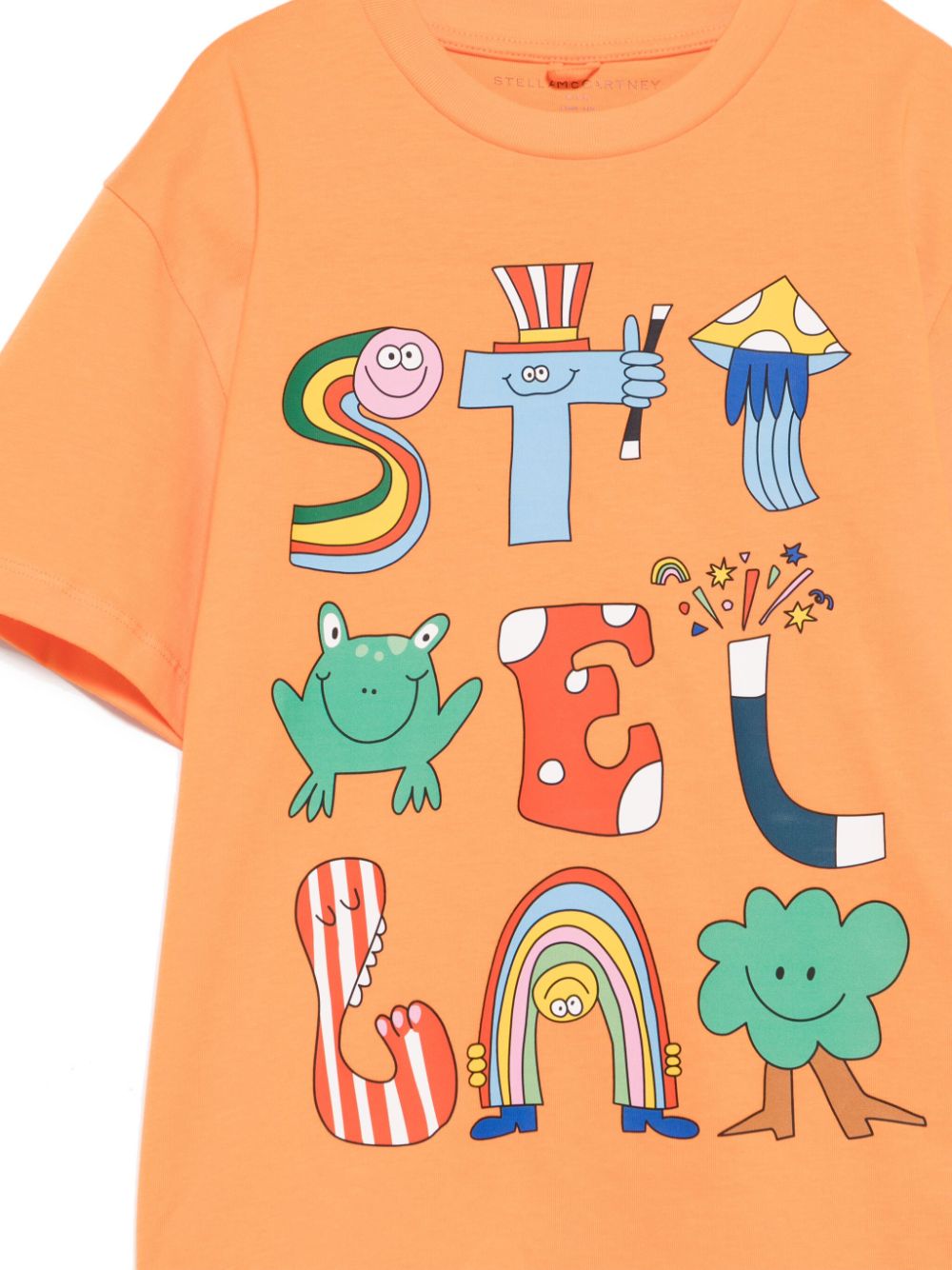 T-shirt per bambino Stella McCartney Kids arancione con stampa animazione - Rubino Kids