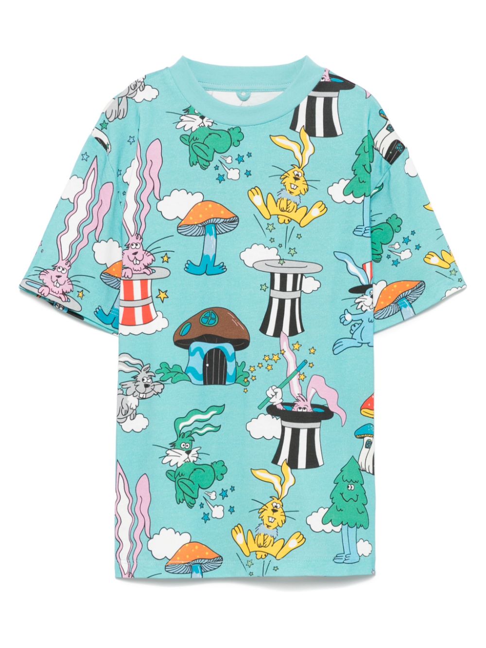 T-shirt per bambino Stella McCartney Kids azzurro con stampa illustrazione - Rubino Kids