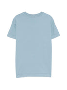 T-shirt per bambino Stone Island Junior azzurra con toppa con logo - Rubino Kids