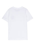 T-shirt per bambino Stone Island Junior bianco con caratteristico motivo Compass - Rubino Kids