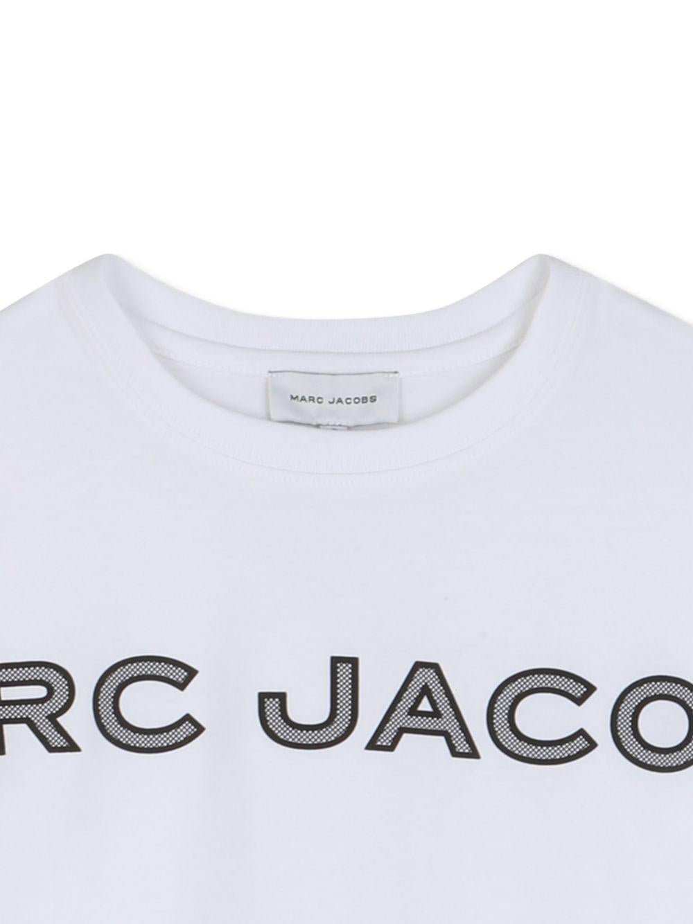 T-shirt per bambino The Marc Jacobs Kids bianca con stampa logo - Rubino Kids