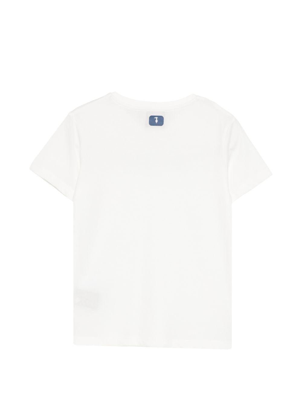 T-shirt per bambino Trussardi Junior bianca con dettaglio logo - Rubino Kids