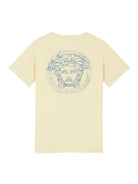 T-shirt per bambino Versace Kids Milano Stamp giallo con stampa logo sul petto - Rubino Kids