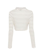 T-shirt per donna Alysi bianca con design a righe nere - Rubino Kids