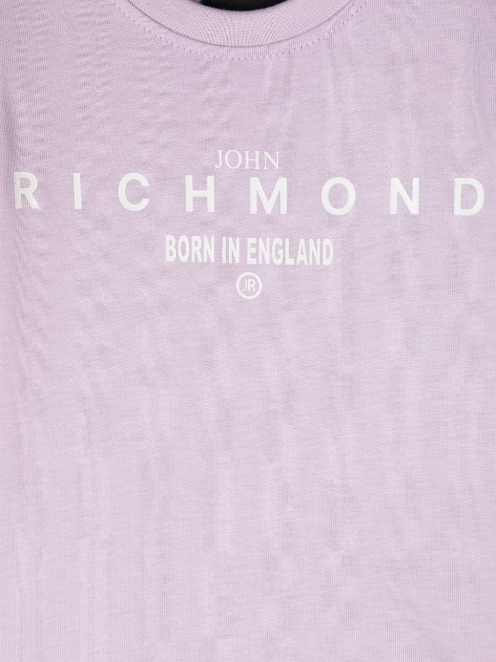 T shirt per neonata a maniche lunghe lilla con stampa Richmond born in England - Rubino Kids