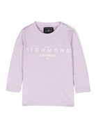 T shirt per neonata a maniche lunghe lilla con stampa Richmond born in England - Rubino Kids