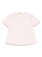T-shirt per neonata A'lapage rosa in cotone con dettaglio fiocchi - Rubino Kids