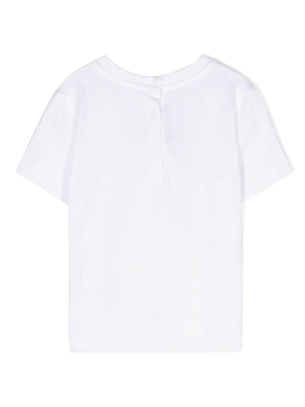 T-shirt per neonata Balmain Kids bianca con stampa centrale Balmain oro ristretta - Rubino Kids