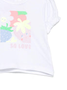 T-shirt per neonata Billieblush bianca con stampa grafica fragole - Rubino Kids
