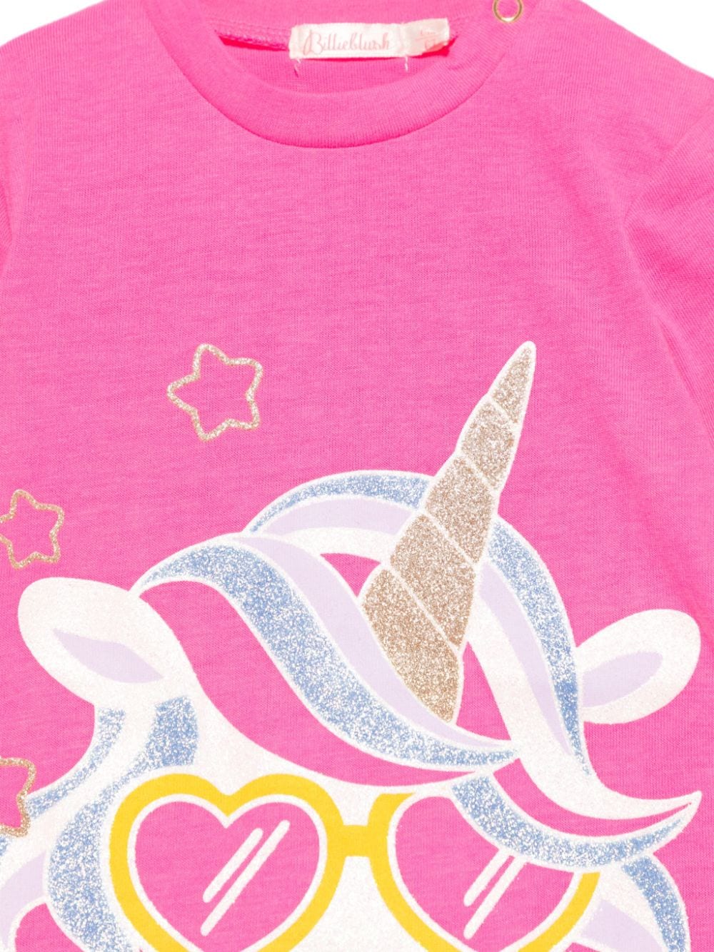 T shirt per neonata Billieblush fucsia con stampa unicorno - Rubino Kids