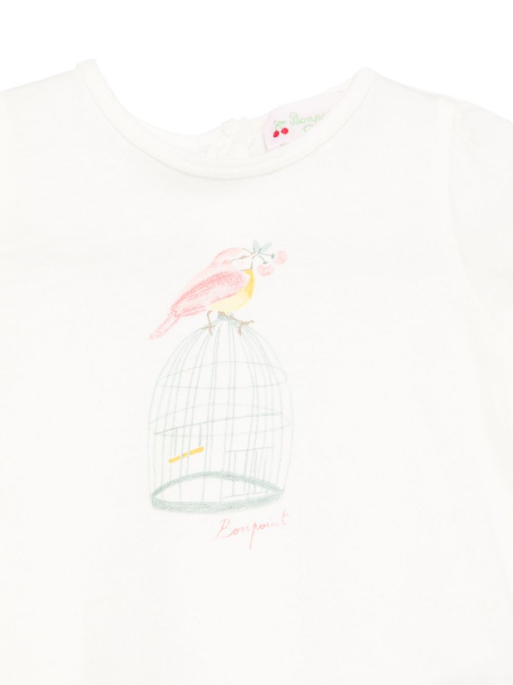 T-shirt per neonata Bonpoint cira beige con chiusura posteriore con bottone - Rubino Kids