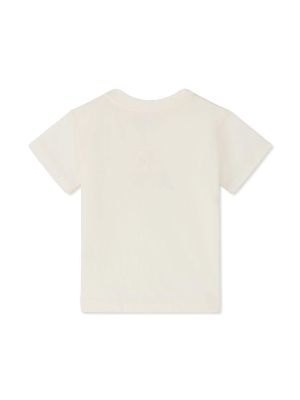 T-shirt per neonata Bonpoint Dom bianco con stampa sul davanti - Rubino Kids