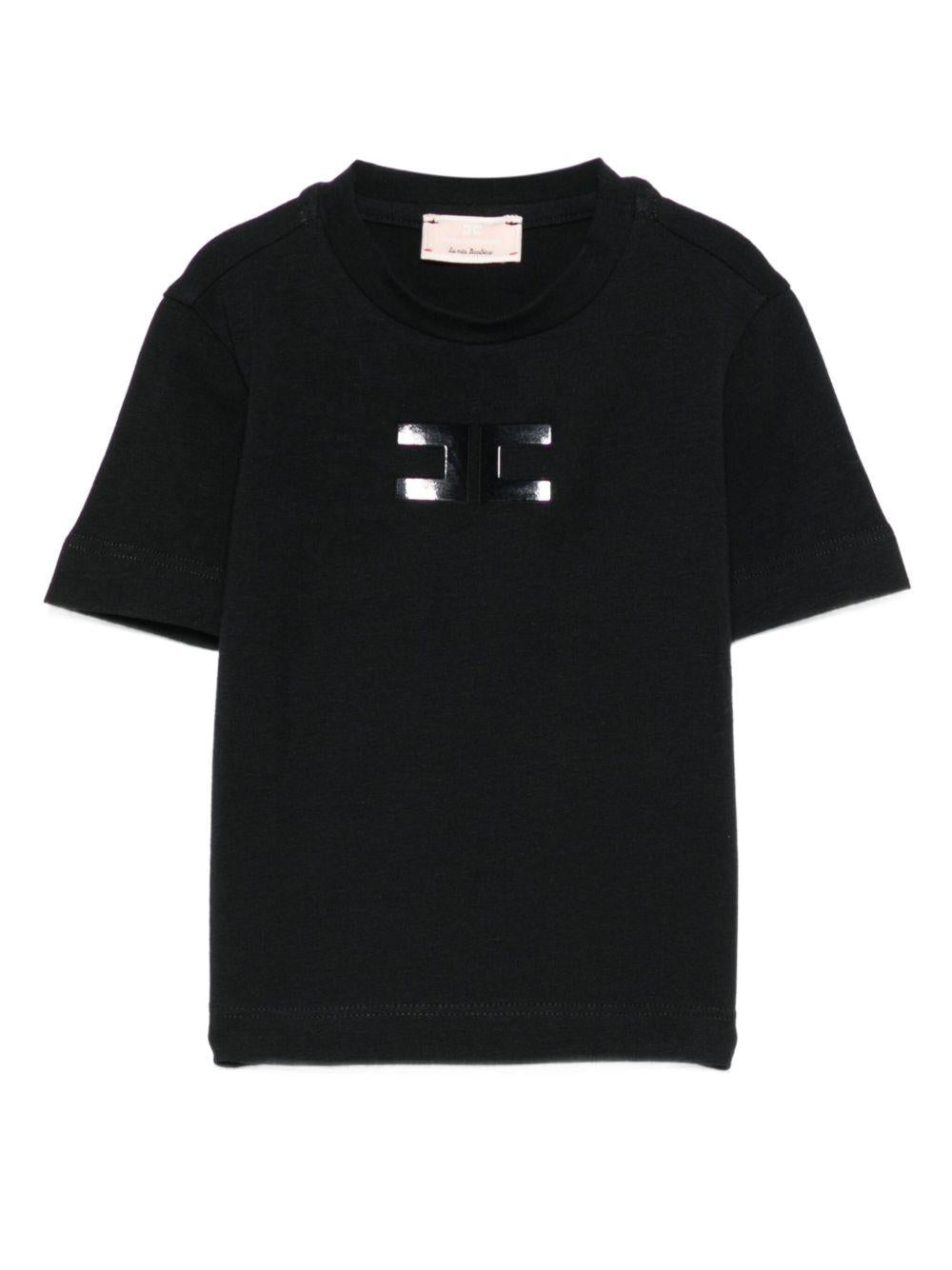 T-shirt per neonata Elisabetta Franchi La Mia Bambina nero con logo - Rubino Kids