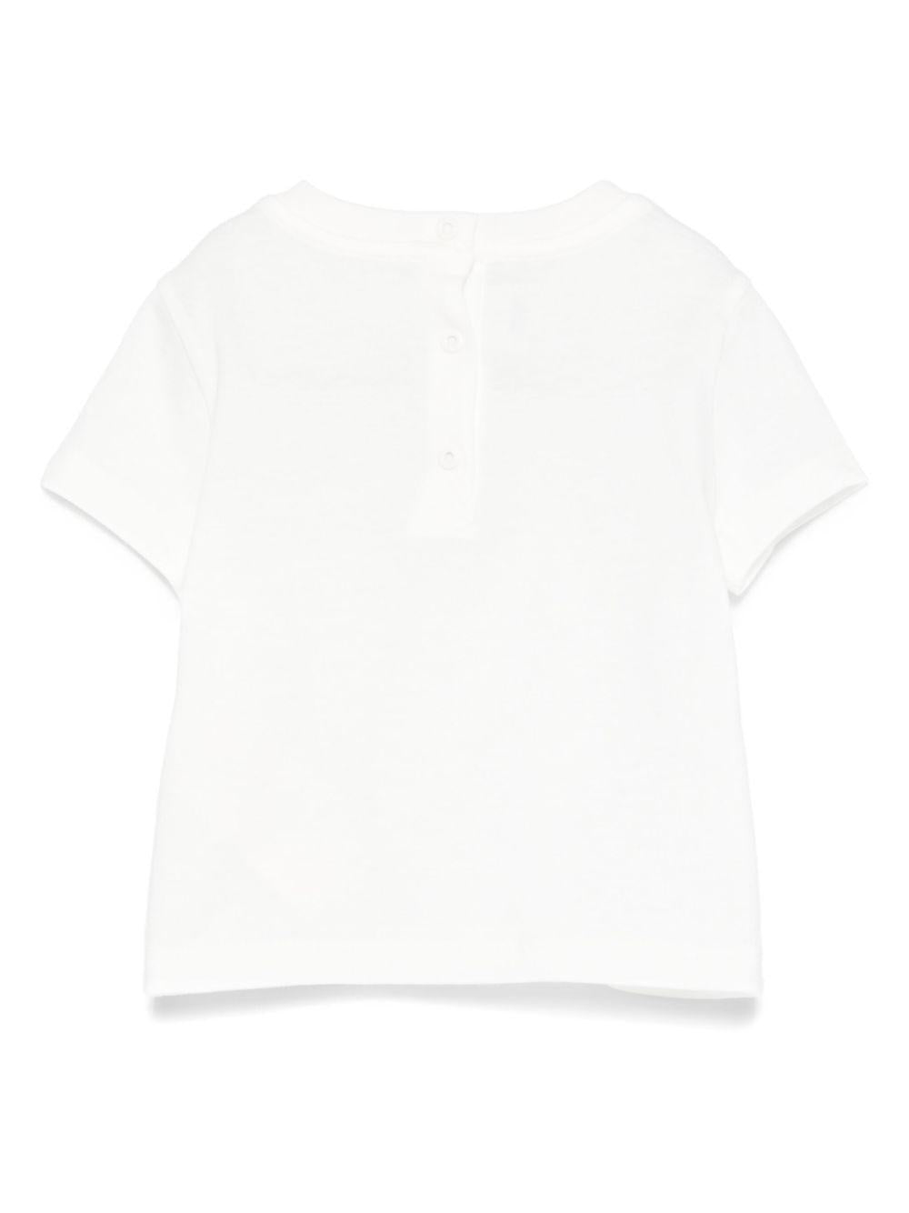 T-shirt per neonata Fendi Kids bianco con logo a fiori - Rubino Kids