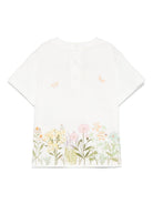 T-shirt per neonata Fendi Kids bianco con logo - Rubino Kids