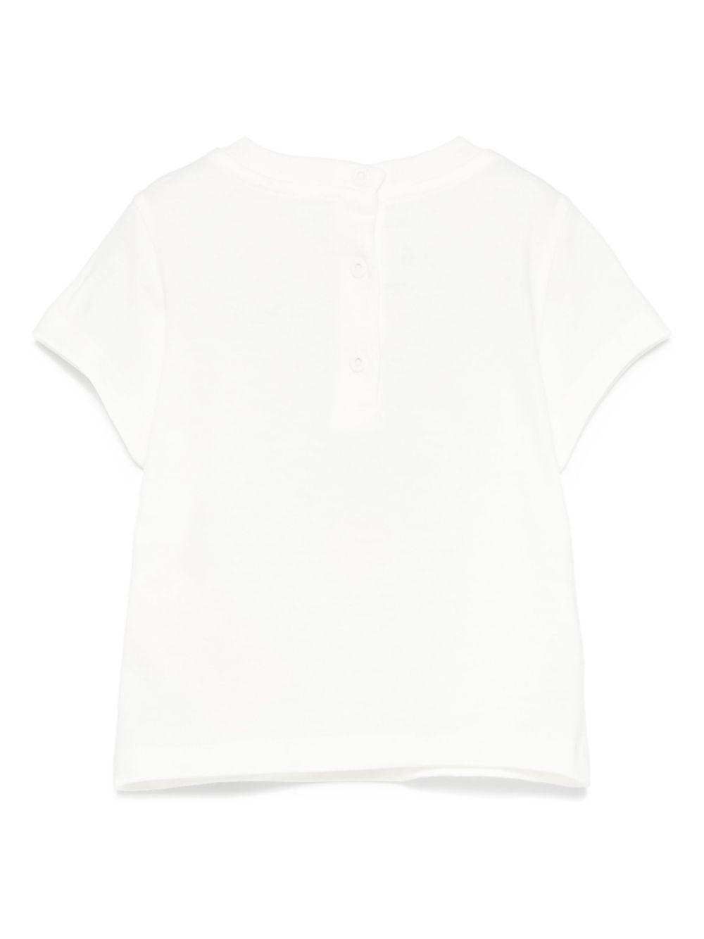 T-shirt per neonata Fendi Kids bianco con stampa Teddy Bear - Rubino Kids