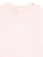 T-shirt per neonata Fendi Kids rosa con logo sul davanti - Rubino Kids