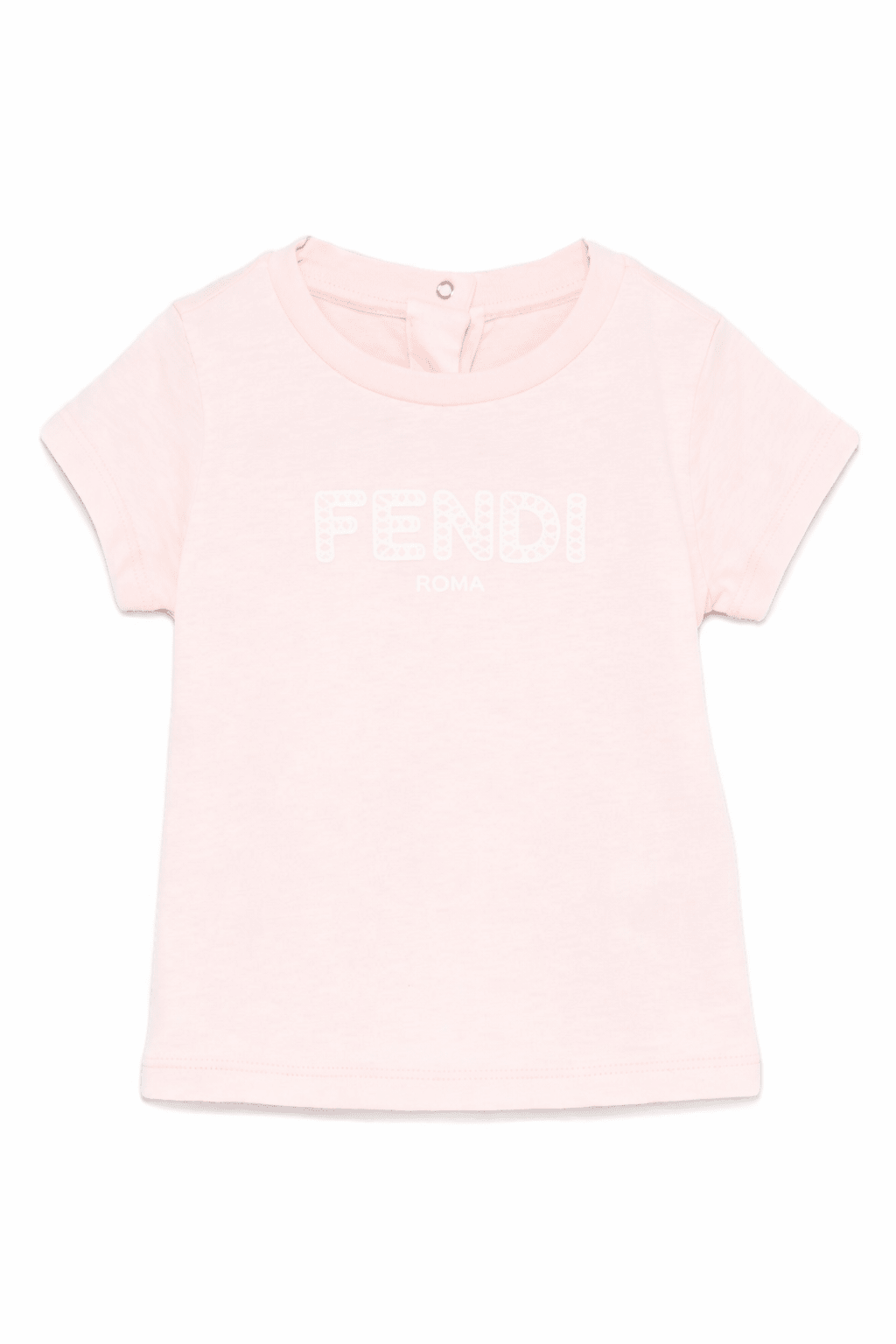 T-shirt per neonata Fendi Kids rosa con logo sul davanti - Rubino Kids