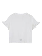 T-shirt per neonata Givenchy Kids bianco con maniche increspate - Rubino Kids