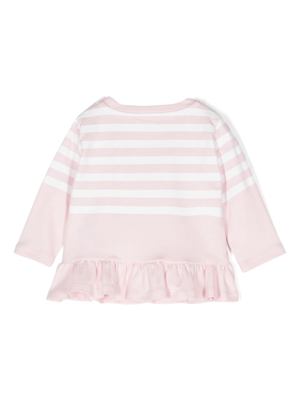 T-shirt per neonata Givenchy Kids rosa con ricamo 4G e motivo a righe - Rubino Kids