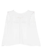 T-shirt per neonata Mariella Ferrari bianca con bordo smerlato - Rubino Kids