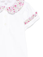 T-shirt per neonata Mariella Ferrari bianca con colletto alla Peter Pan - Rubino Kids