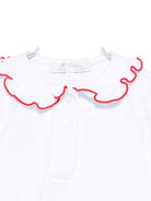 T-shirt per neonata Mariella Ferrari bianca con colletto arricciato - Rubino Kids