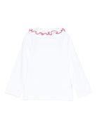 T-shirt per neonata Mariella Ferrari bianca con colletto arricciato - Rubino Kids