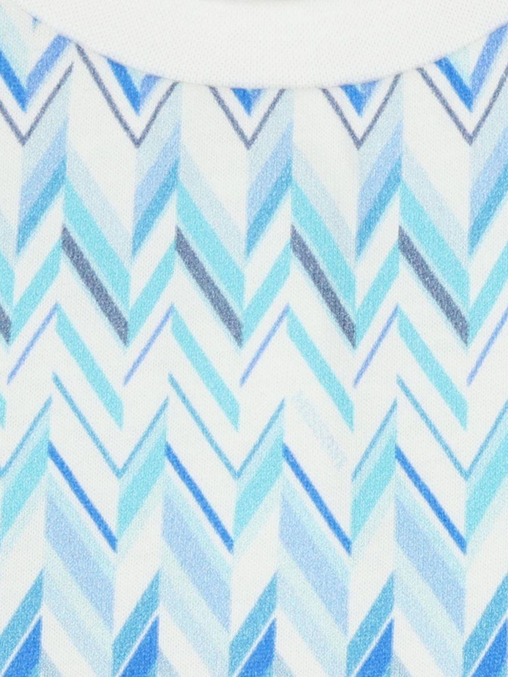 T-shirt per neonata Missoni Kids bianca con motivo a zigzag - Rubino Kids