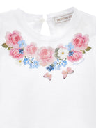 T-shirt per neonata Monnalisa bianca con maniche a palloncino - Rubino Kids