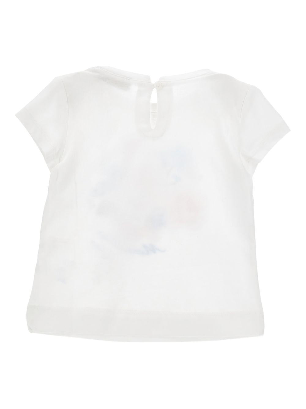 T-shirt per neonata Monnalisa bianca con stampa a fiori - Rubino Kids